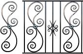 Кованый элемент ковки металлический орнамент Балясина БП-53 860х285 мм