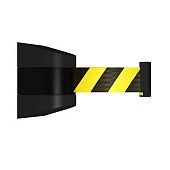 Настенный блок кассета с вытяжной сигнальной оградительной лентой Mantella 10 метров жёлто-чёрный